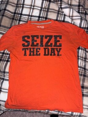 adidas Orange Graphic 'SEIZE THE DAY' Short Sleeve Tee